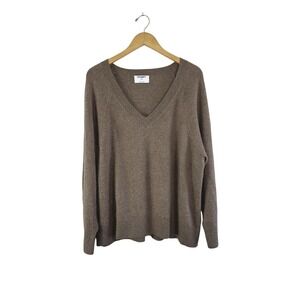 Old Navy So Soft Sweater Womens 2X Brown V‎ Neck Cozy Casual Minimal Classic